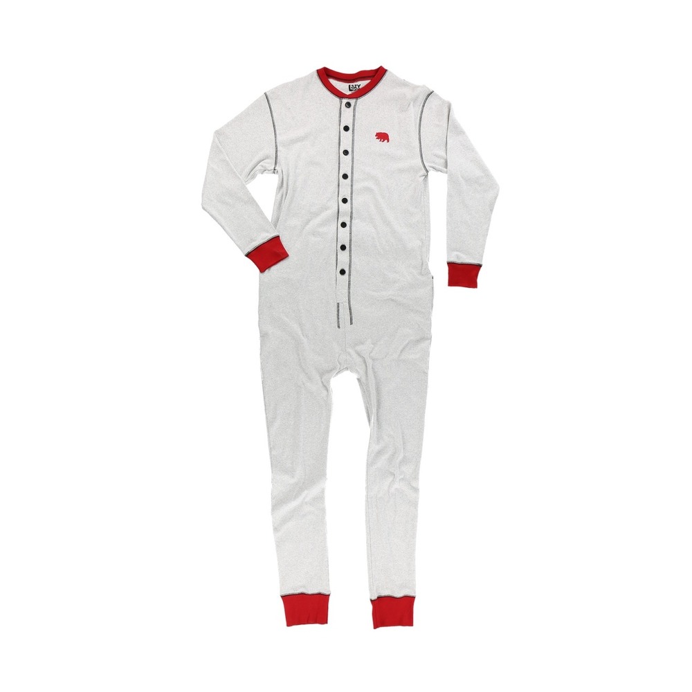 Lazy One "Bear Cheeks" Flapjack Pajamas Union Suit Long Johns Onesie Adult L